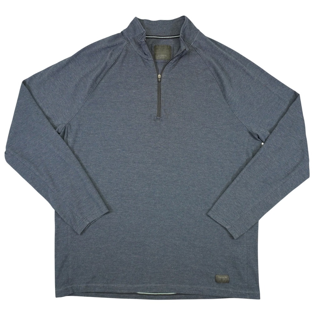 Abercrombie & Fitch Quarter Zip Pullover Mens XL Blue Heathered Long Sleeve Y2K